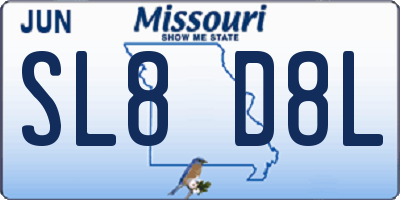 MO license plate SL8D8L