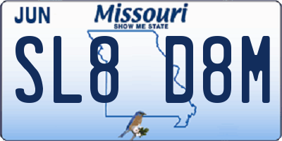 MO license plate SL8D8M