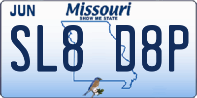 MO license plate SL8D8P