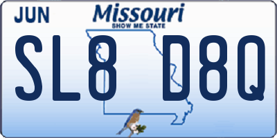 MO license plate SL8D8Q