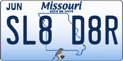 MO license plate SL8D8R