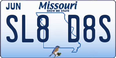 MO license plate SL8D8S
