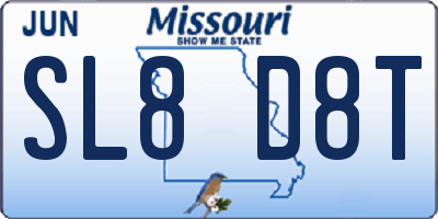 MO license plate SL8D8T