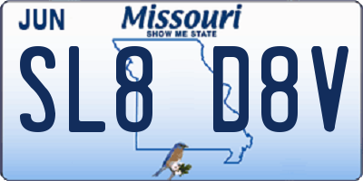MO license plate SL8D8V