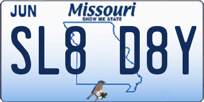MO license plate SL8D8Y