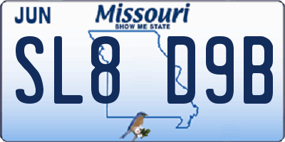 MO license plate SL8D9B