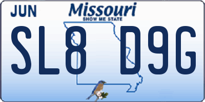 MO license plate SL8D9G