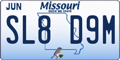 MO license plate SL8D9M