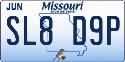 MO license plate SL8D9P