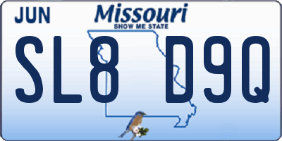 MO license plate SL8D9Q