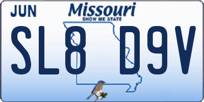 MO license plate SL8D9V