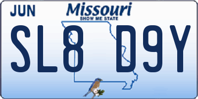 MO license plate SL8D9Y