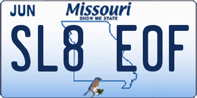 MO license plate SL8E0F