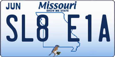 MO license plate SL8E1A