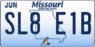 MO license plate SL8E1B