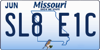 MO license plate SL8E1C