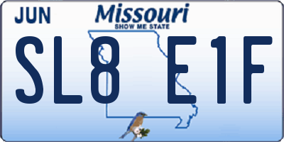 MO license plate SL8E1F