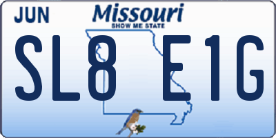 MO license plate SL8E1G