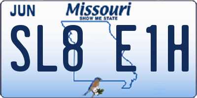 MO license plate SL8E1H