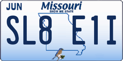 MO license plate SL8E1I