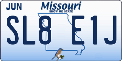 MO license plate SL8E1J