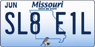 MO license plate SL8E1L