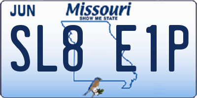 MO license plate SL8E1P