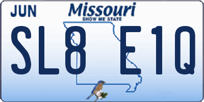 MO license plate SL8E1Q