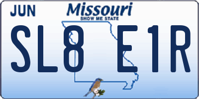 MO license plate SL8E1R