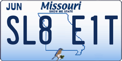 MO license plate SL8E1T