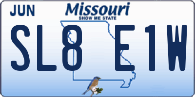 MO license plate SL8E1W