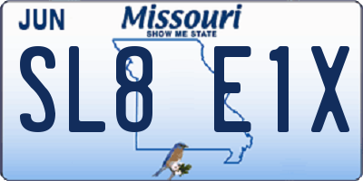 MO license plate SL8E1X