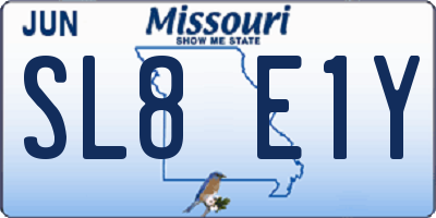 MO license plate SL8E1Y