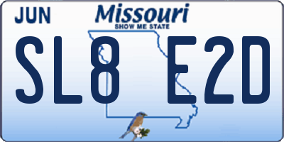MO license plate SL8E2D