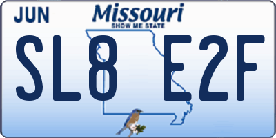 MO license plate SL8E2F