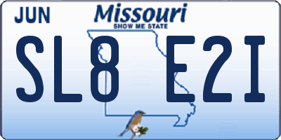 MO license plate SL8E2I