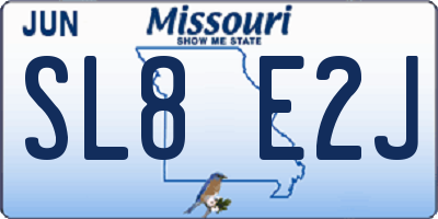 MO license plate SL8E2J
