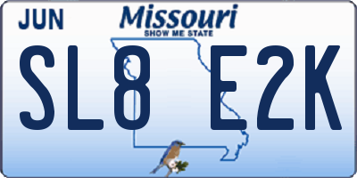 MO license plate SL8E2K