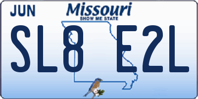MO license plate SL8E2L