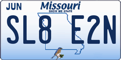 MO license plate SL8E2N