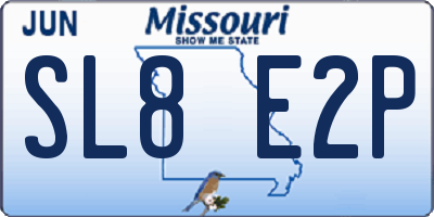 MO license plate SL8E2P