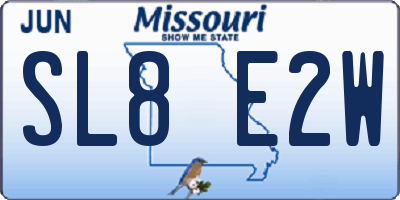 MO license plate SL8E2W