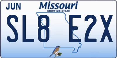 MO license plate SL8E2X