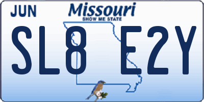MO license plate SL8E2Y