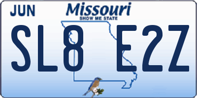 MO license plate SL8E2Z