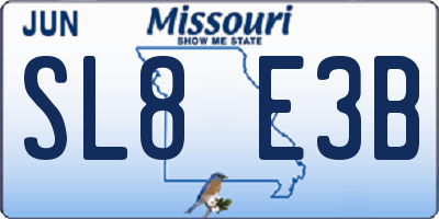 MO license plate SL8E3B