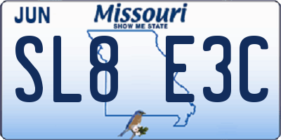MO license plate SL8E3C