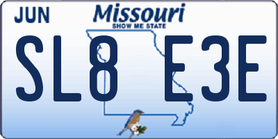 MO license plate SL8E3E