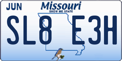 MO license plate SL8E3H