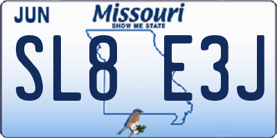 MO license plate SL8E3J